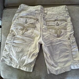 Rock Revival Cream Cargo Shorts